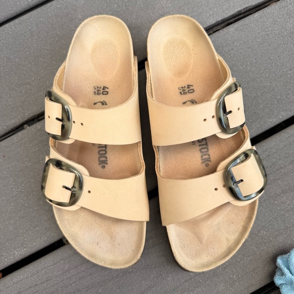 Birkenstock Shoes - Birkenstock Tan Double Strap Sandals